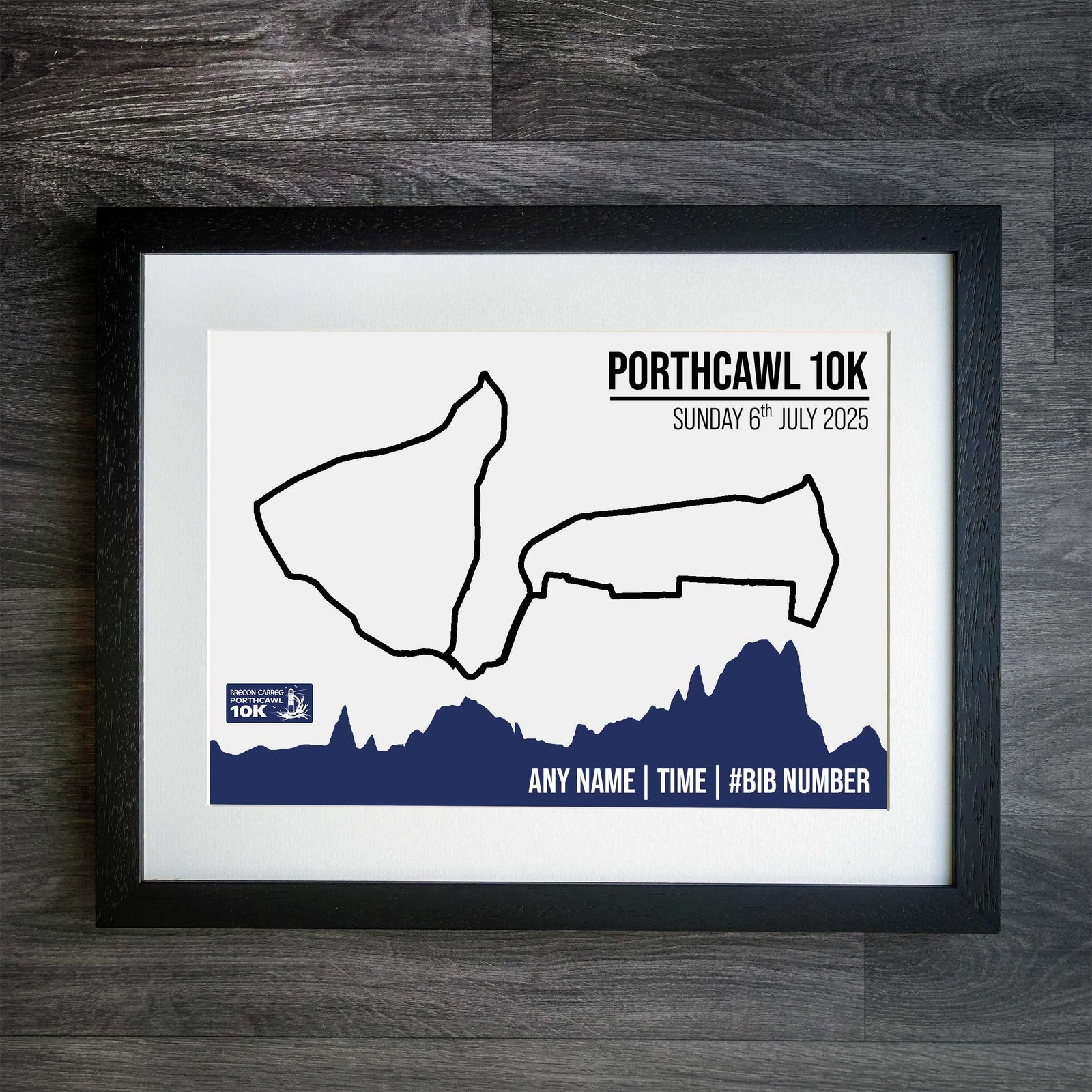 Official Personalised Porthcawl 10k 2025 GPS Route Print