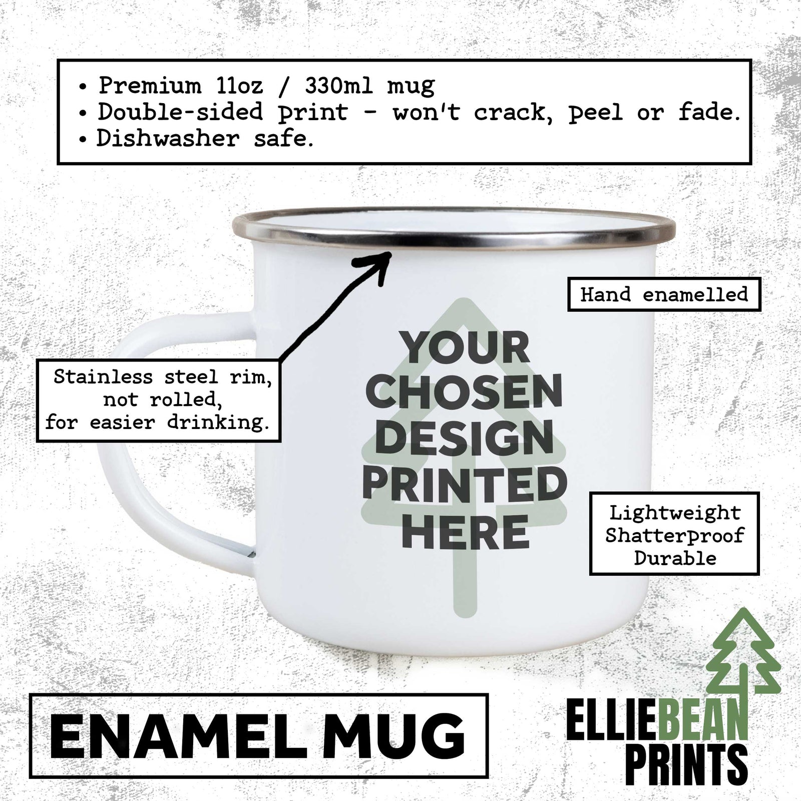 Life Is Better In The Mountains Enamel Camping Mug