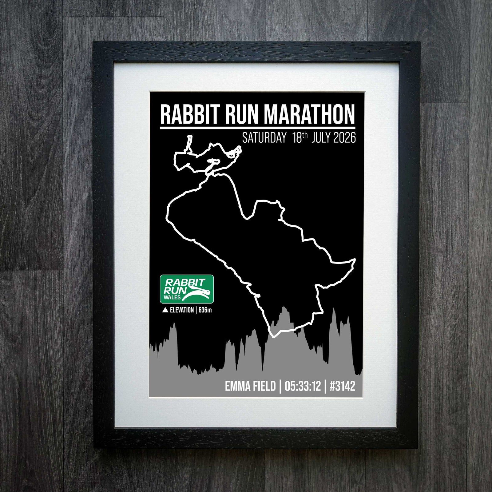 Official Personalised Rabbit Run Wales Route Print