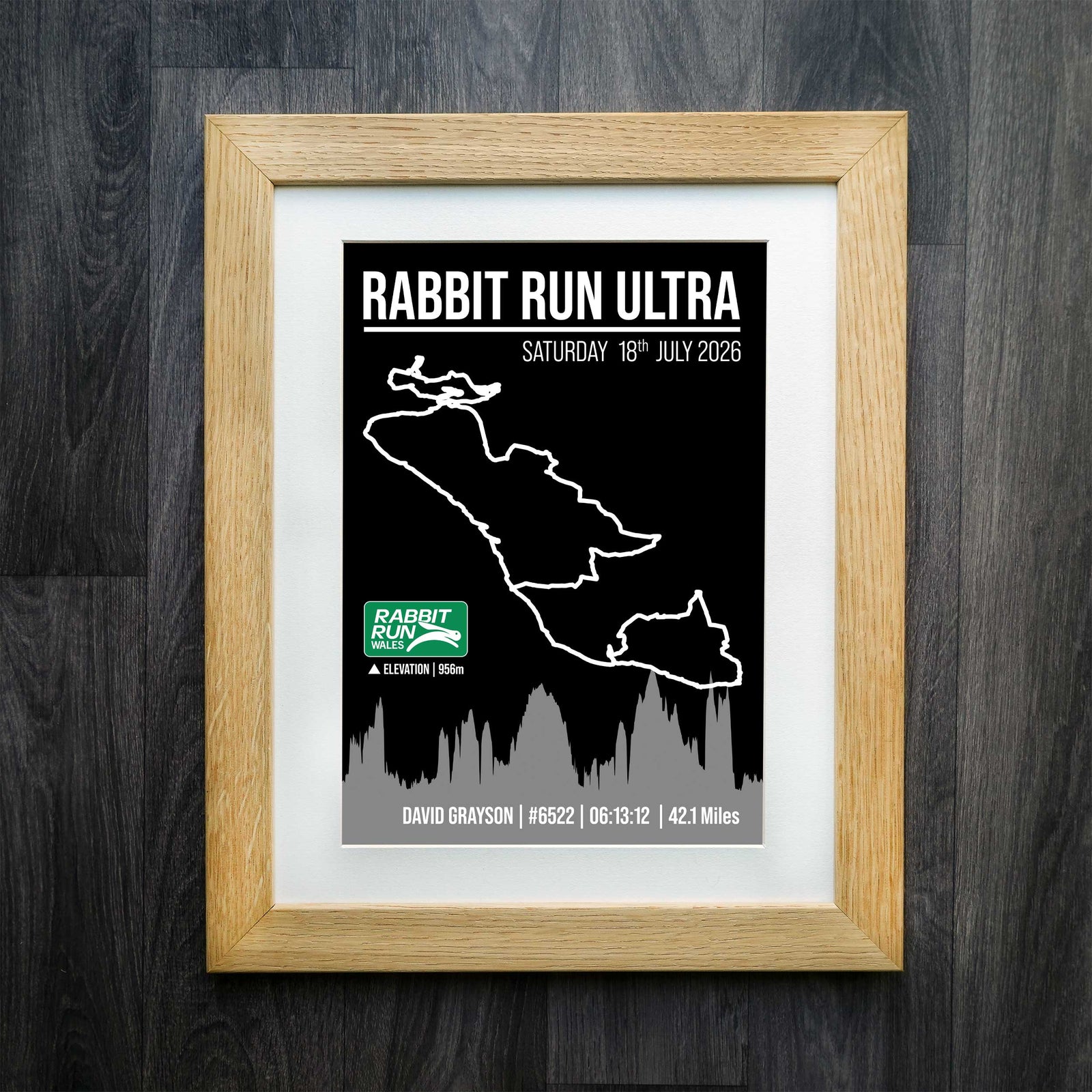 Official Personalised Rabbit Run Wales Route Print