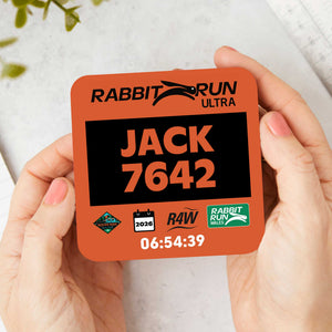 Official Rabbit Run Wales Personalised Race Bib Coasters