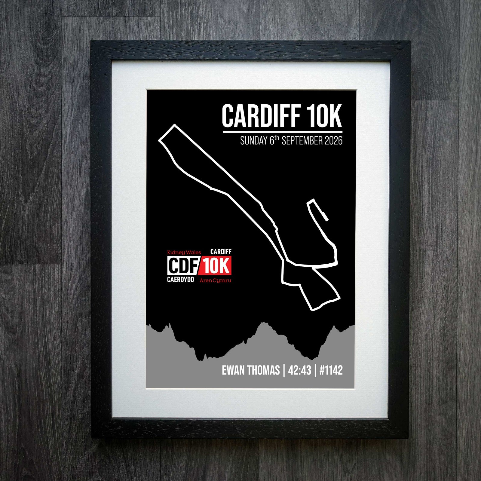 Official Personalised Cardiff 10K GPS Route Print