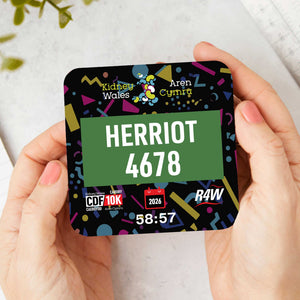 Official Cardiff 10K Personalised Race Bib Coasters
