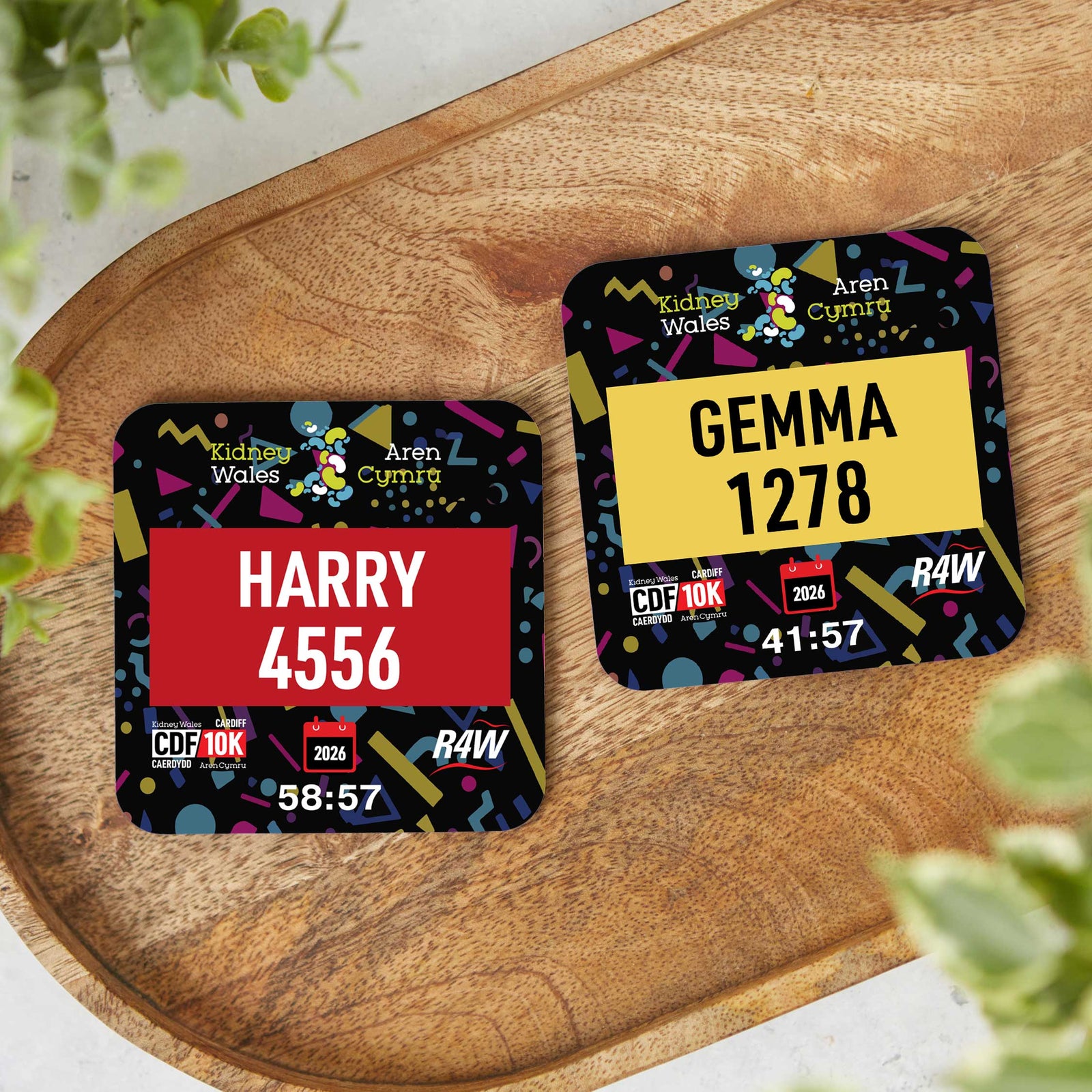 Official Cardiff 10K Personalised Race Bib Coasters