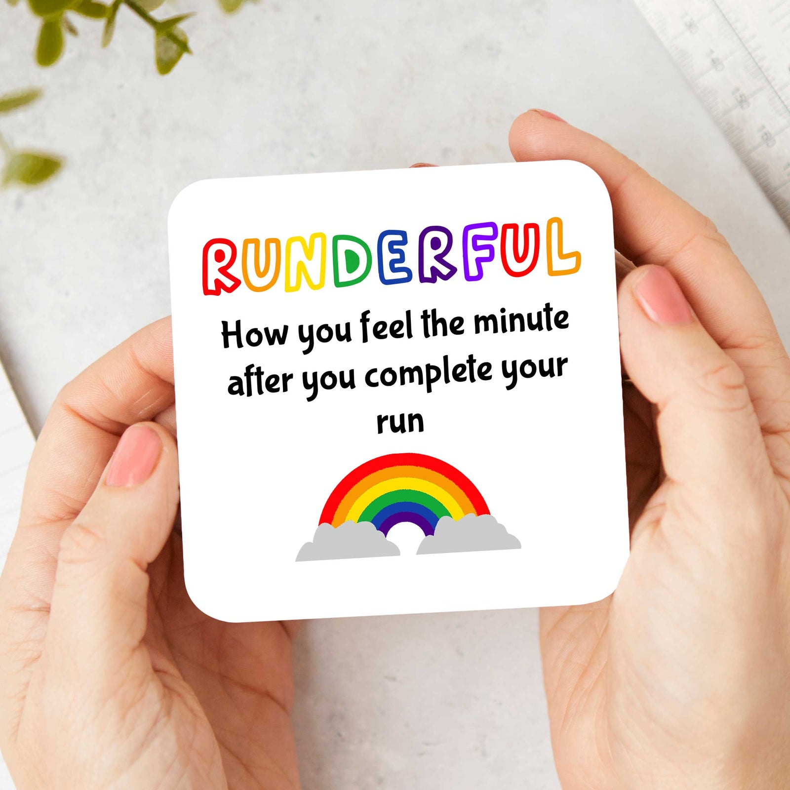 Runderful Rainbow Running Coaster – Colourful Gift for Runners