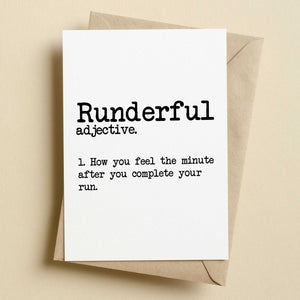 Runderful Dictionary Running Card