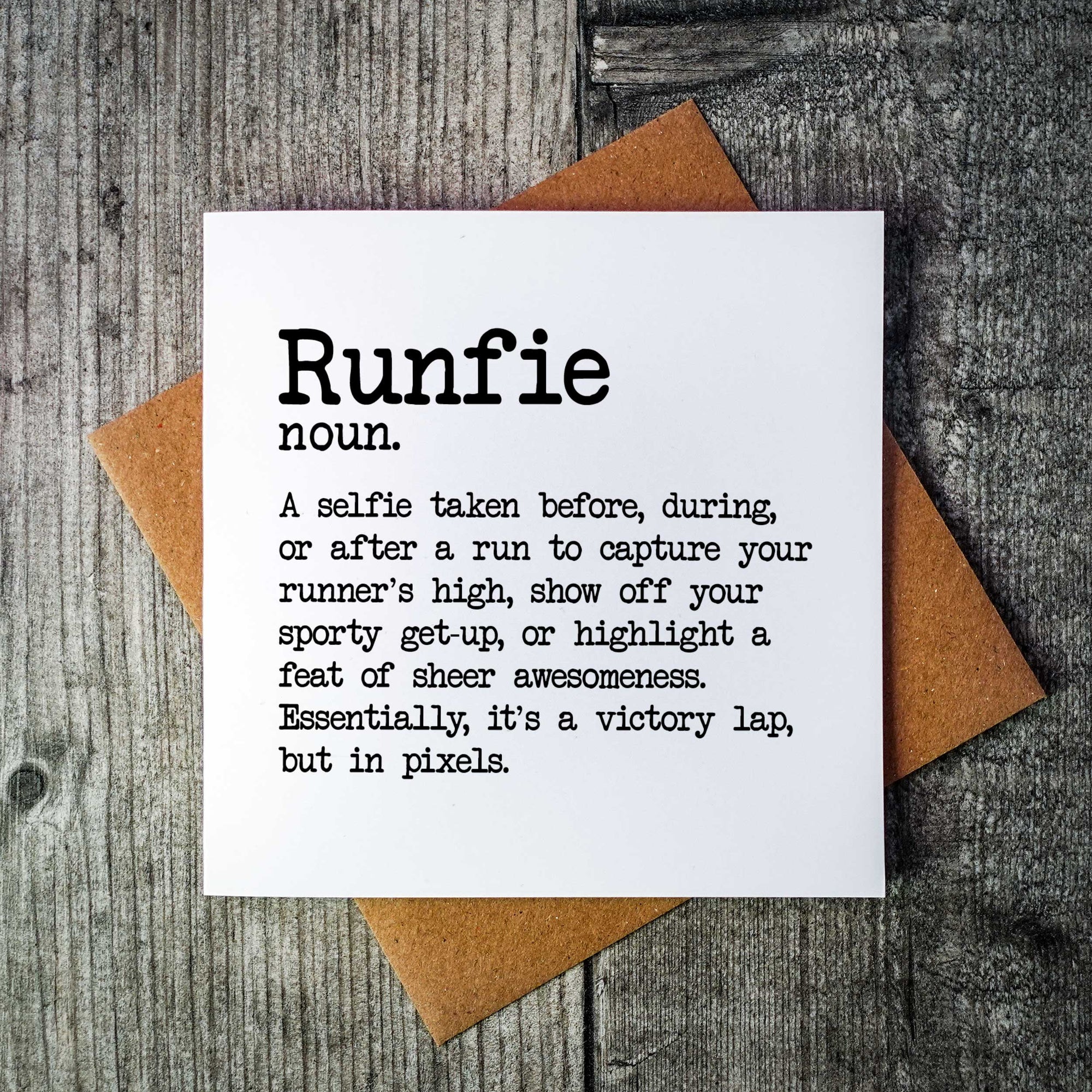 Runfie Funny Plantable Running Card | Running Birthday Card