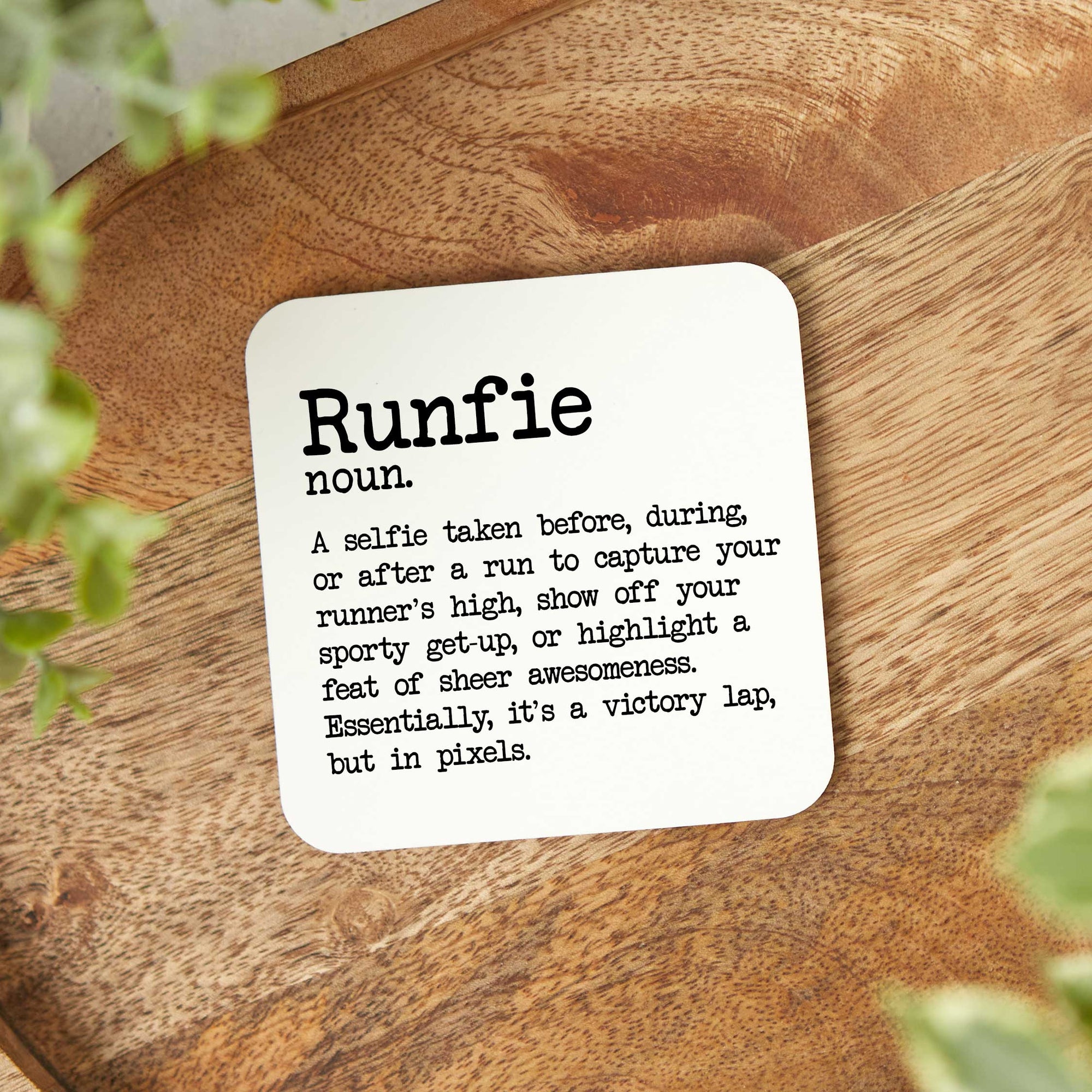 "Runfie aka The Runners Selfie Funny Running Coaster