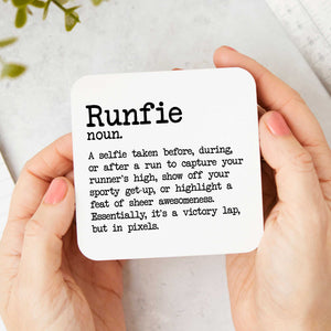 "Runfie aka The Runners Selfie Funny Running Coaster