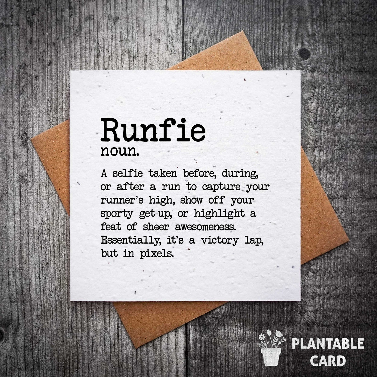 Runfie Funny Plantable Running Card | Running Birthday Card