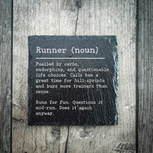 Funny Runner Dictionary Definition Slate Coaster | Running Gift