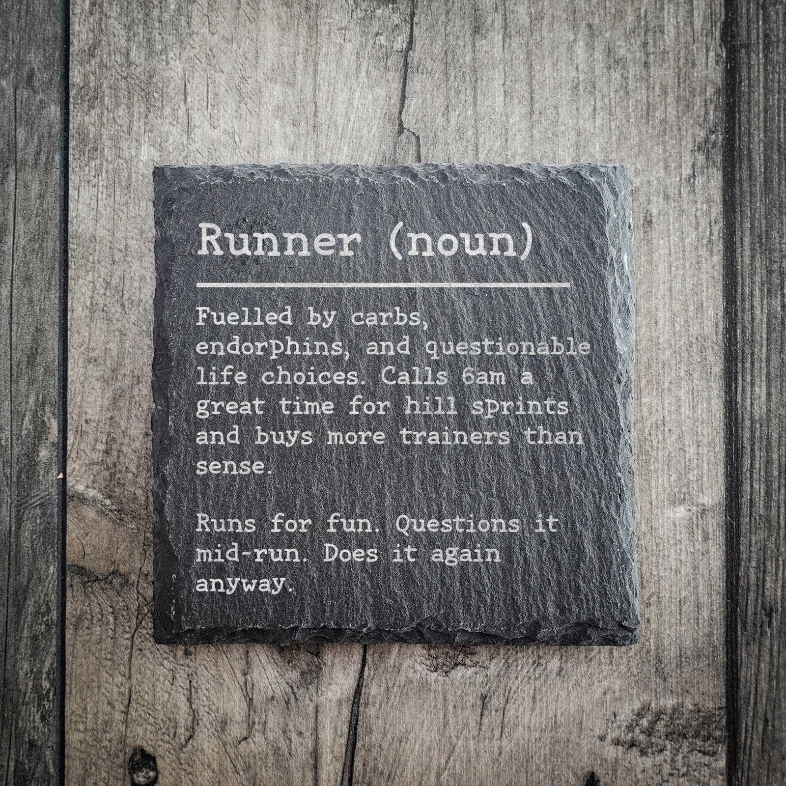 Funny Runner Dictionary Definition Slate Coaster | Running Gift