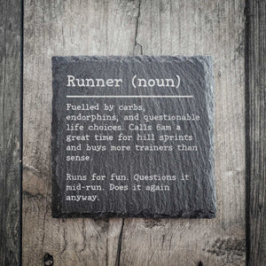 Funny Runner Dictionary Definition Slate Coaster | Running Gift