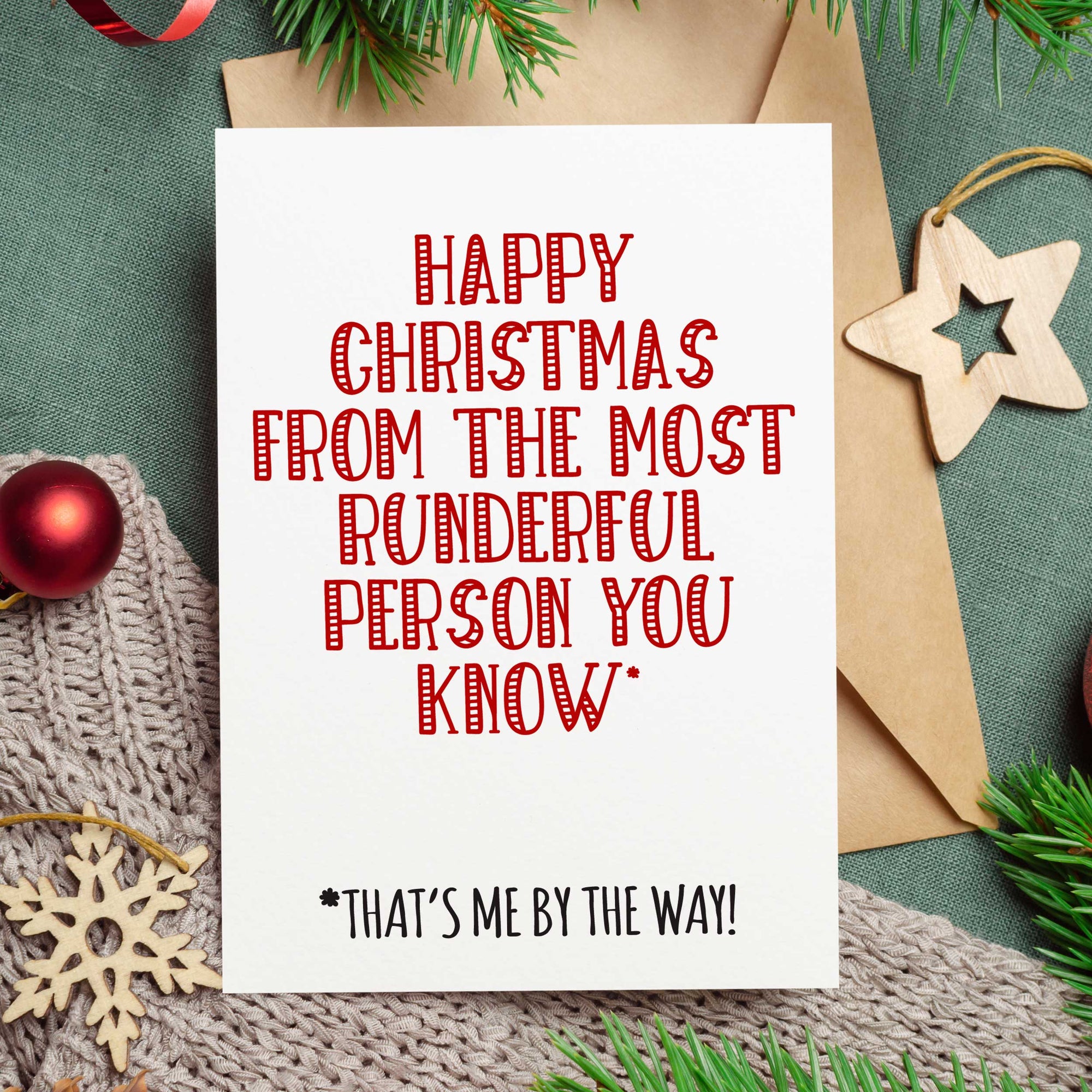 "Happy Christmas From The Most Runderful Person You Know" Running Christmas Card