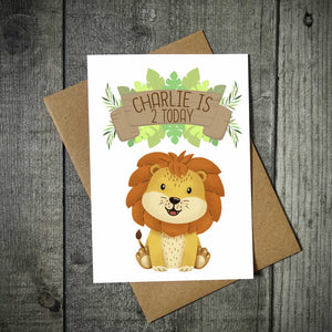 Safari Animals Personalised Birthday Card - Choose Your Animal