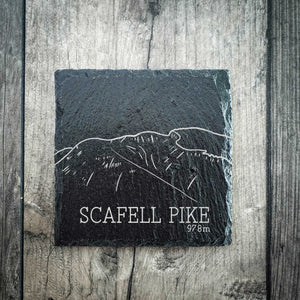 Scafell Pike Slate Summit Line Art Coaster