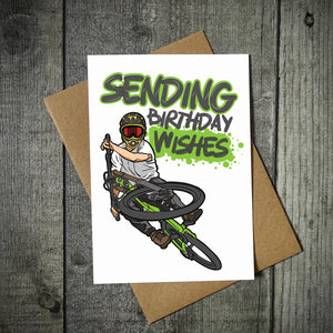 Sending Birthday Wishes: Mountain Bikers Birthday Card