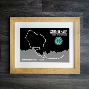 Official Personalised Stroud Half Marathon Route Print 2025