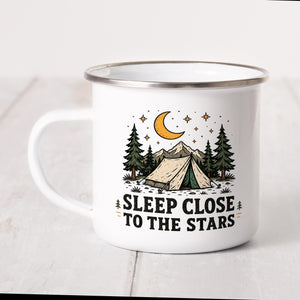 Sleep Close To The Stars Enamel Camping Mug