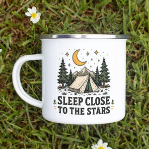 Sleep Close To The Stars Enamel Camping Mug