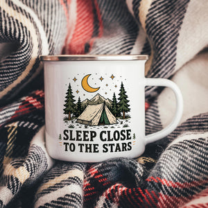 Sleep Close To The Stars Enamel Camping Mug