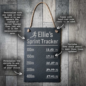 Personalised Sprint Tracker PB Chalkboard