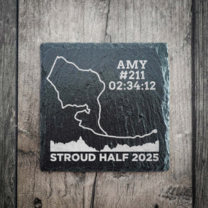 Official Stroud Half Marathon Route Personalised Slate Coaster