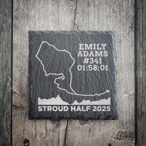 Official Stroud Half Marathon Route Personalised Slate Coaster
