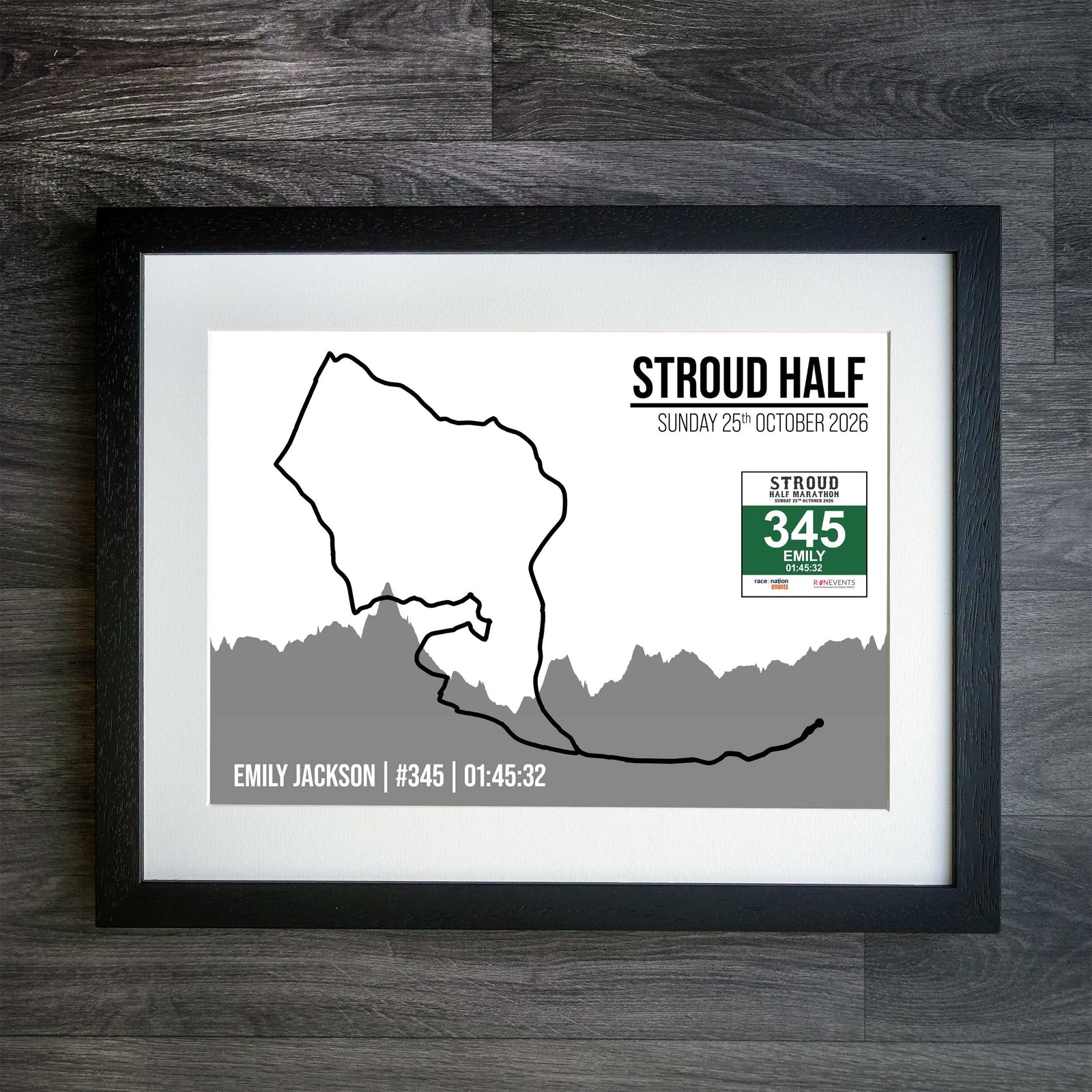 Official Personalised Stroud Half Marathon Route Print
