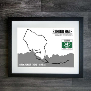 Official Personalised Stroud Half Marathon Route Print
