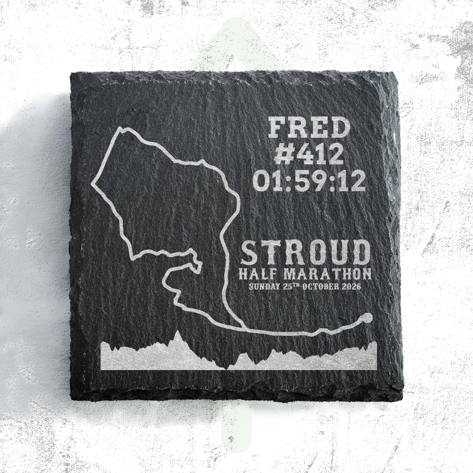 Official Stroud Half Marathon Route Personalised Slate Coaster