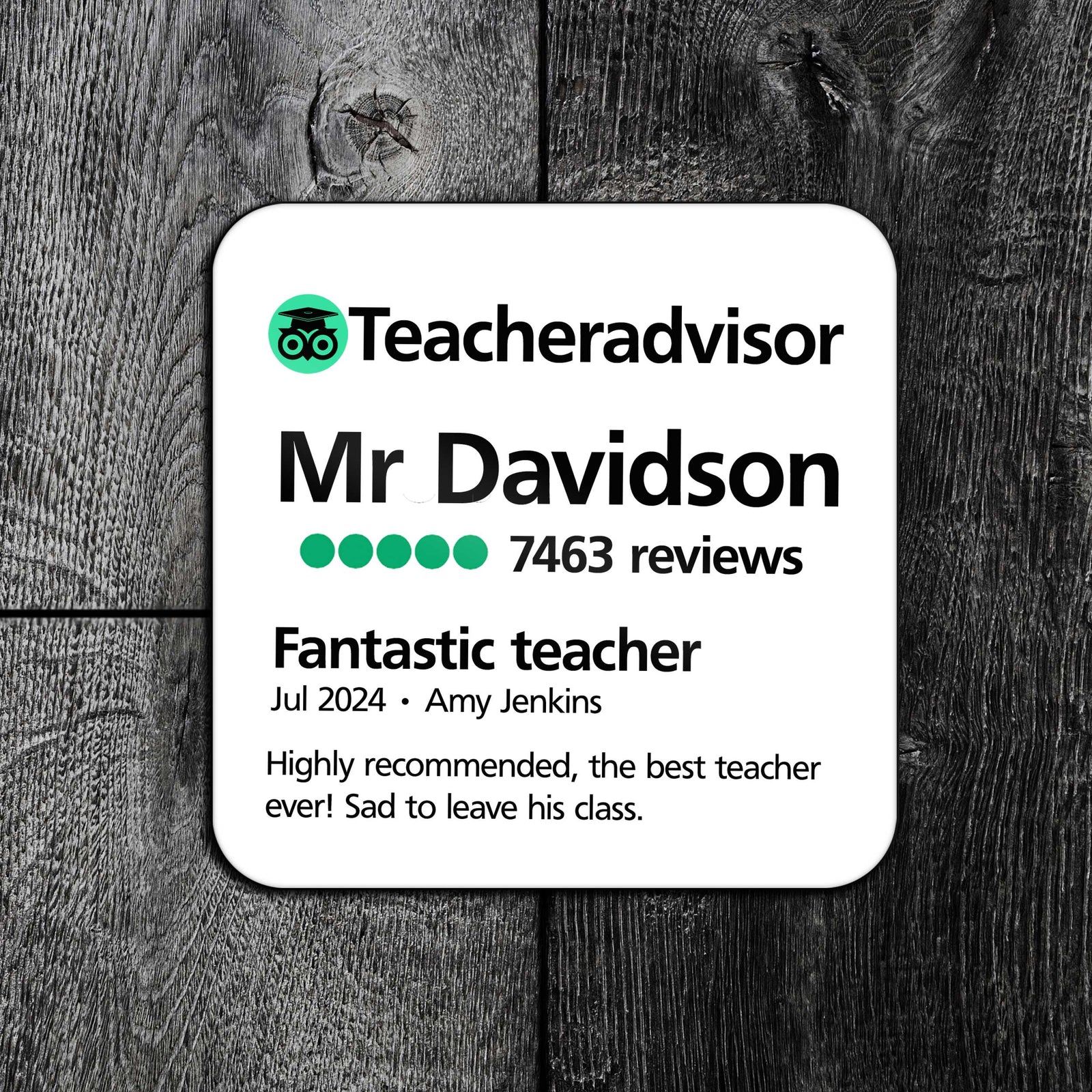 Personalised Teacher Advisor Coaster | Funny Teacher Gift