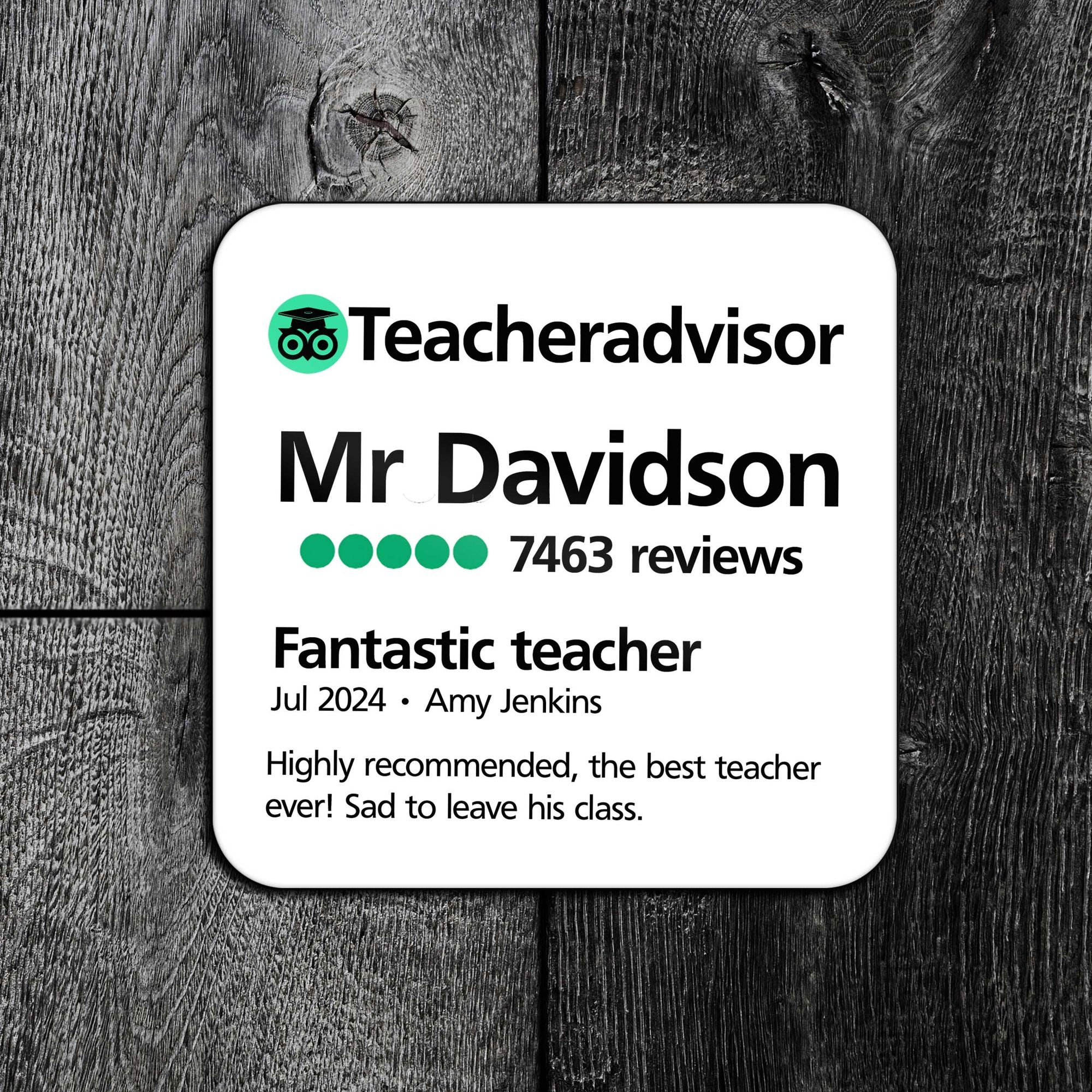 Personalised Teacher Advisor Coaster | Funny Teacher Gift