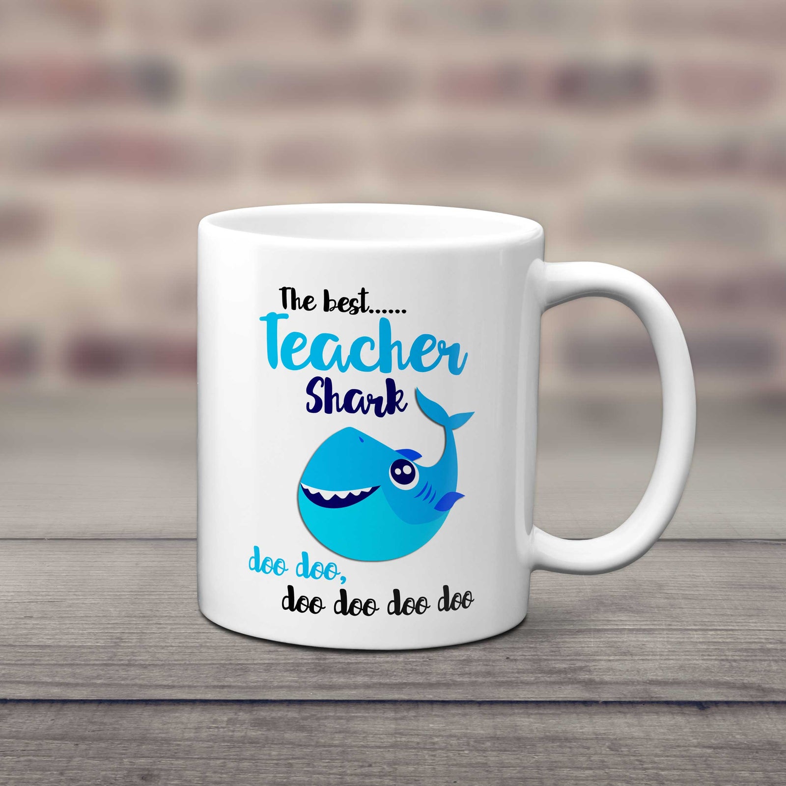 The Best Teacher Shark Doo Doo Doo Mug - A Fun and Appreciative Teacher's Gift