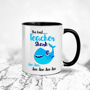 The Best Teacher Shark Doo Doo Doo Mug - A Fun and Appreciative Teacher's Gift