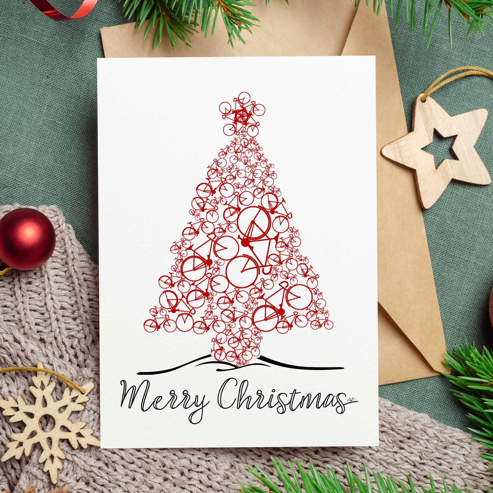 The Bike Tree - Cycling Christmas Card