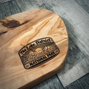 The Lake District National Park Olive Wood Chopping Board & Grazing Platter