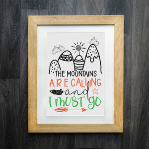 The Mountains Are Calling" Nursery Print: Embrace Adventure in Your Nursery