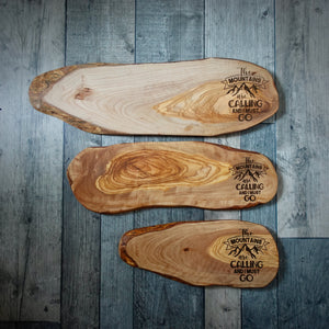 The Mountains Are Calling Olive Wood Board