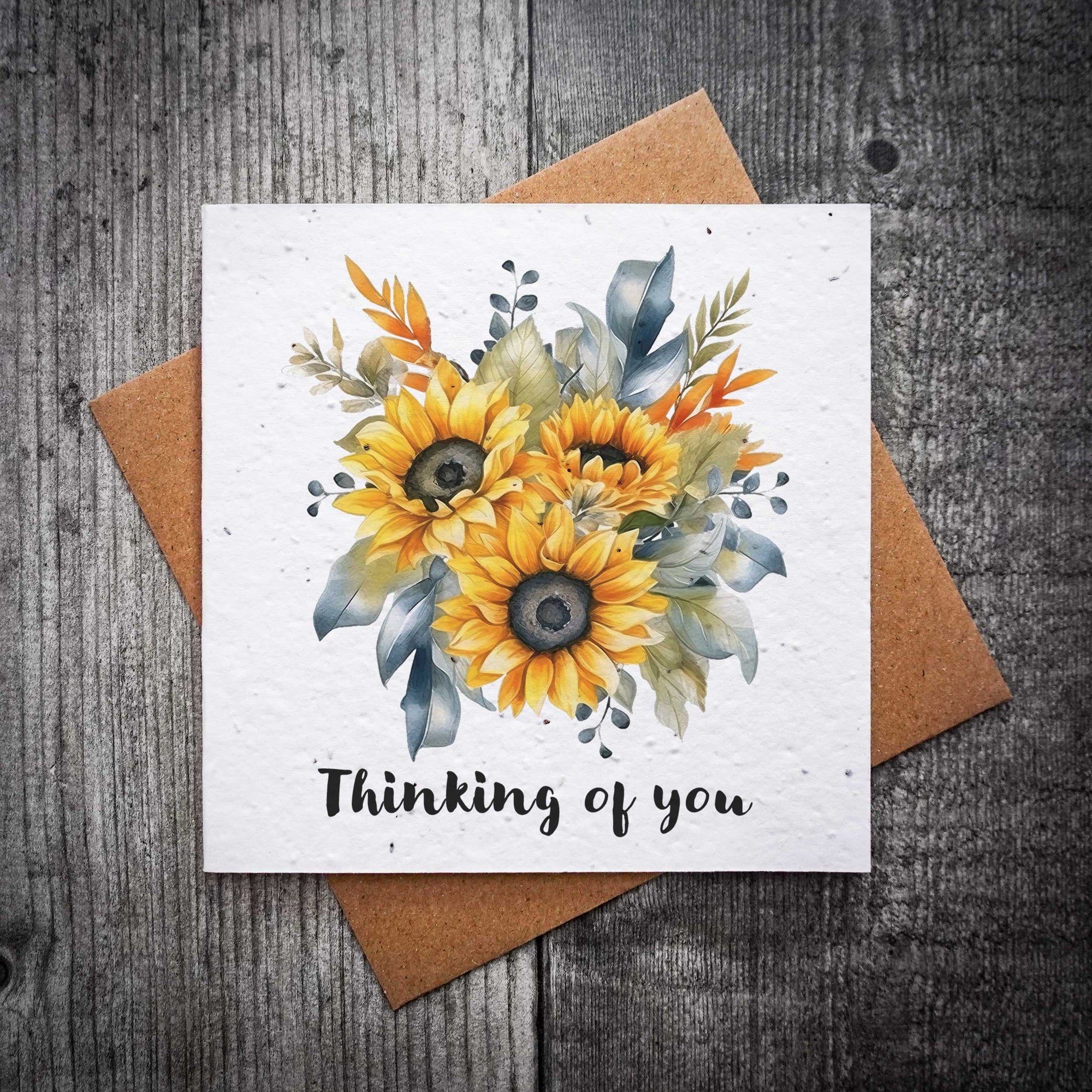 Thinking Of You Plantable Sunflower Sympathy Card | Seeded Card