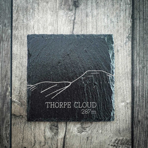 Thorpe Cloud Slate Summit Line Art Coaster