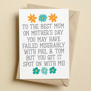 You Failed Miserably With My Sibling Mother's Day Card