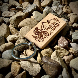 Trailblazing Dad Laser Engraved Wooden Key Ring