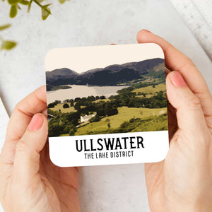 Ullswater The Lake District Coaster: Vintage Style Travel Poster Coaster