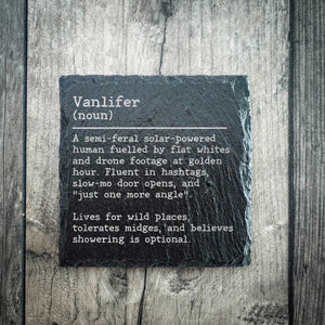 Funny Vanlifer Dictionary Definition Slate Coaster | Camper Van Gift