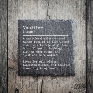 Funny Vanlifer Dictionary Definition Slate Coaster | Camper Van Gift