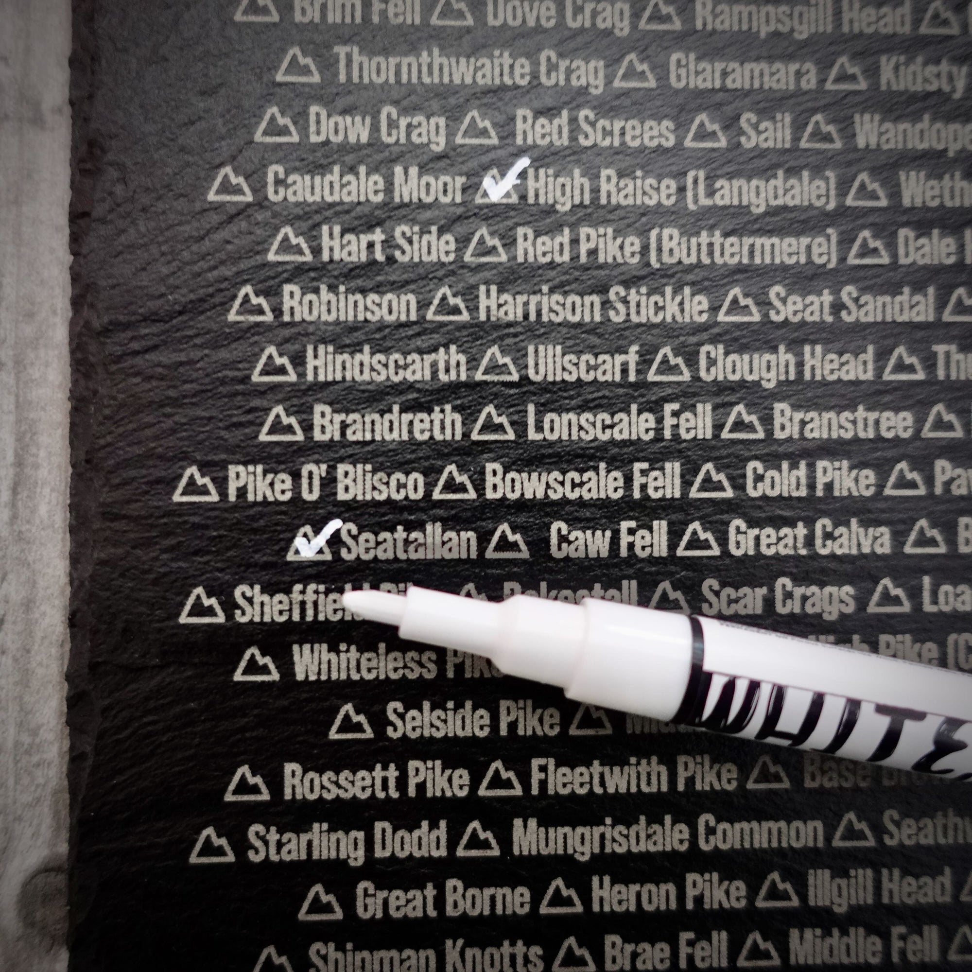 Laser Engraved Slate Wainwrights Elevation Tracker - 214 Club Chalkboard