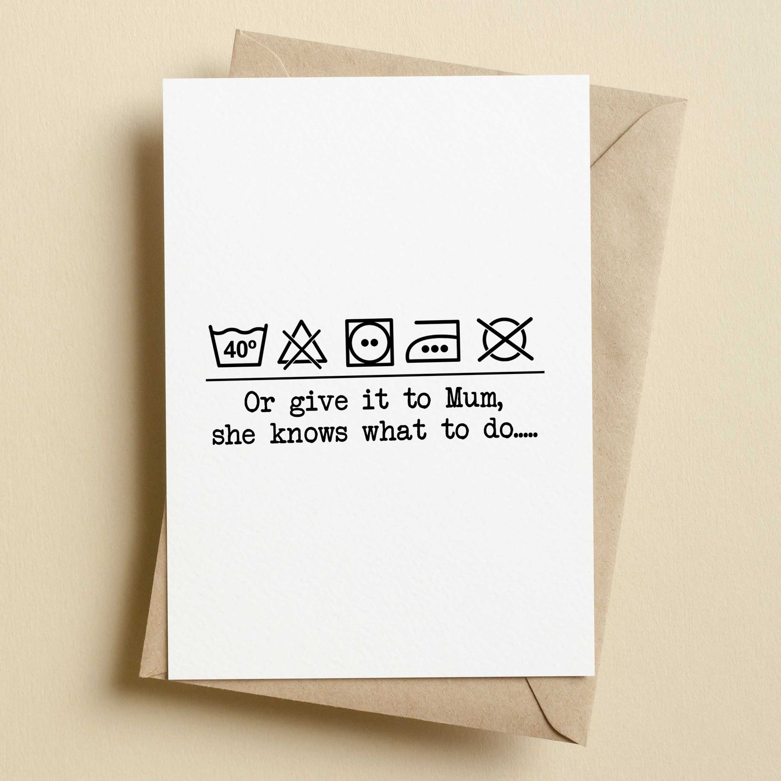 Washing Instructions Mother's Day Card