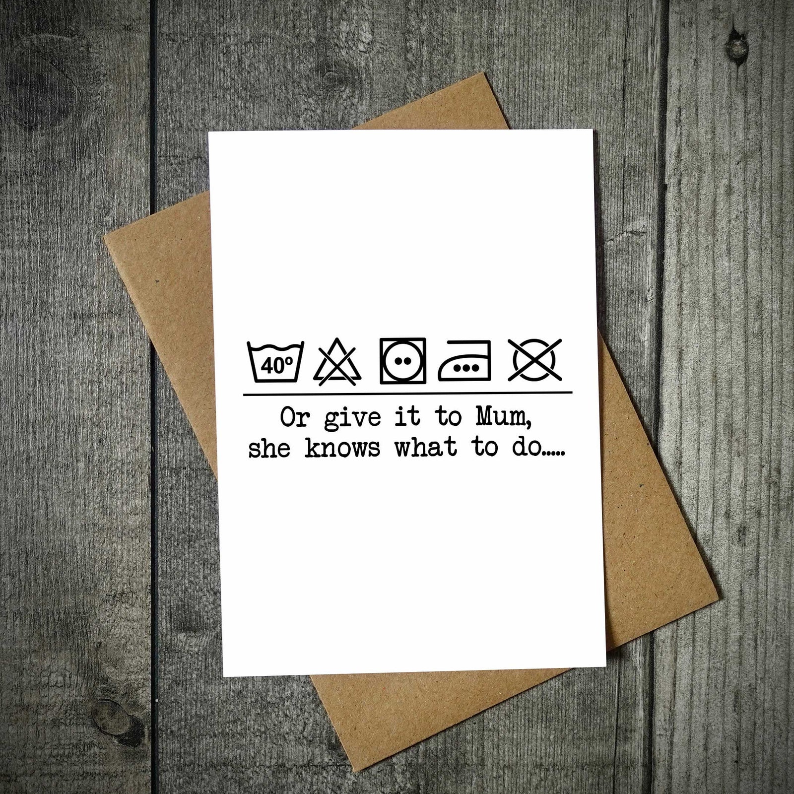 Washing Instructions Mother's Day Card