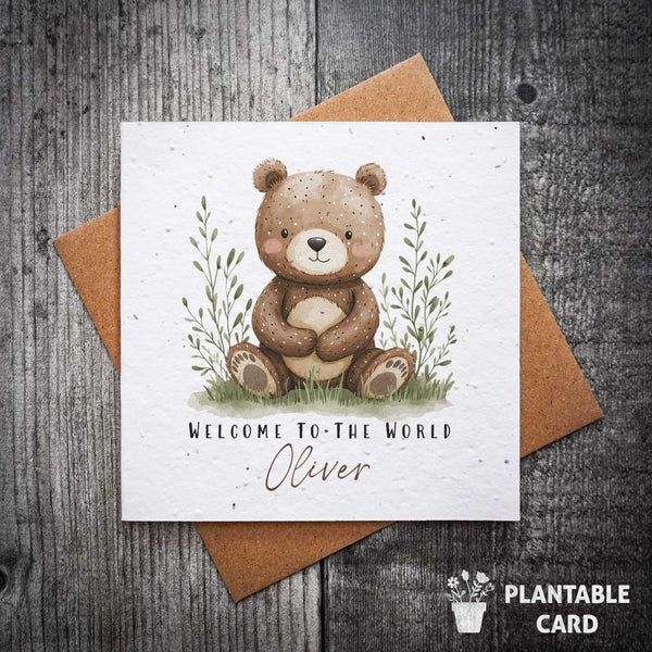 Welcome To The World Little Bear – Personalised New Baby Card | Planta ...
